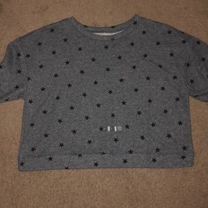Flirtitude Gray Stars Cropped Tee